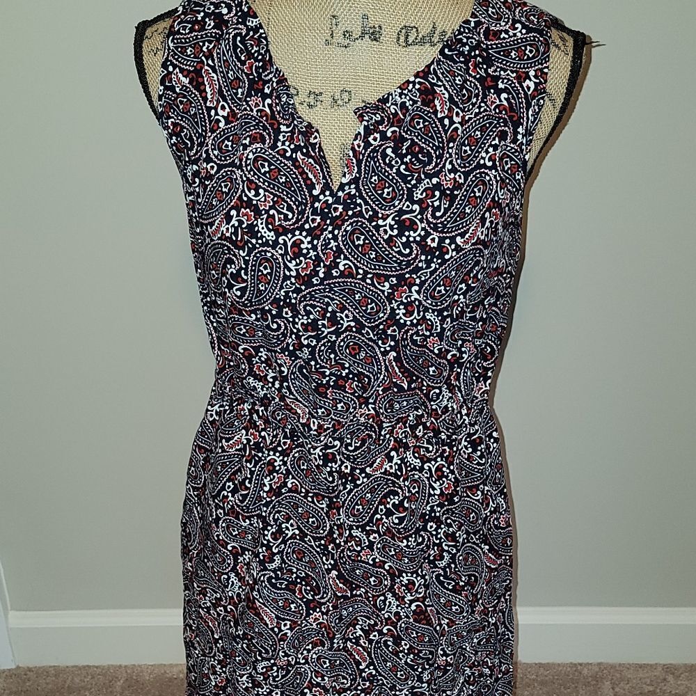 Talbots Outlet red and black sleeveless dress